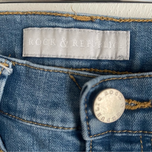 Rock & Republic women’s Berlin jeans skinny mid rise some distressing size 8 M - Picture 5 of 12